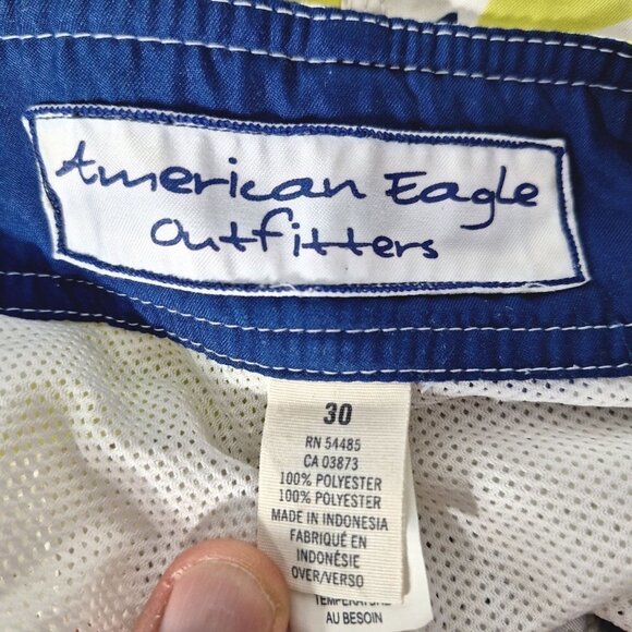 American Eagle Outfitters Men's Swim Trunks 30 Blue Floral - Picture 5 of 6